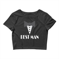 Best Man Wedding Party Mock Tuxedo Crop Top | Artistshot