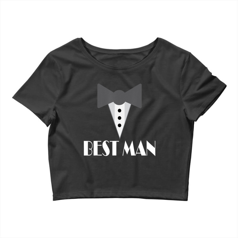 Best Man Wedding Party Mock Tuxedo Crop Top by Bertrand Angulo | Artistshot