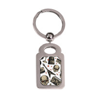 Heavy Metal Direction Aqua Silver Rectangle Keychain | Artistshot