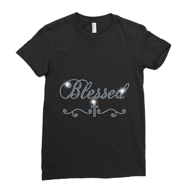 Blessed Bling Rhinestone Bling Women Mom Birth Day Ladies Fitted T-Shirt by Koyanho62 | Artistshot