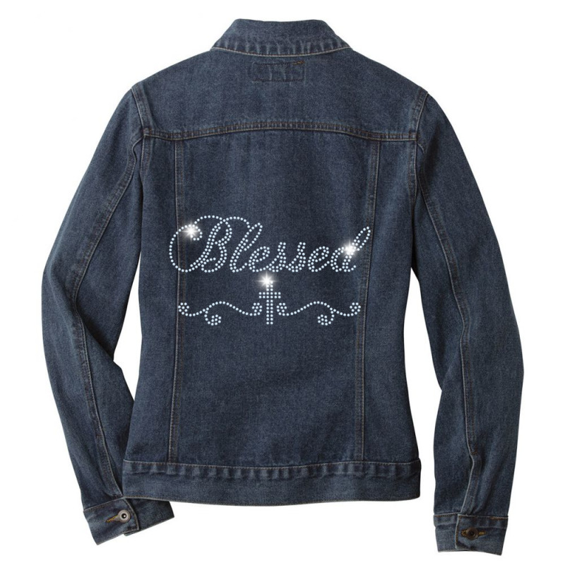 Blessed Bling Rhinestone Bling Women Mom Birth Day Ladies Denim Jacket by Koyanho62 | Artistshot