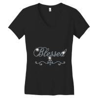 Blessed Bling Rhinestone Bling Women Mom Birth Day Women's V-neck T-shirt | Artistshot