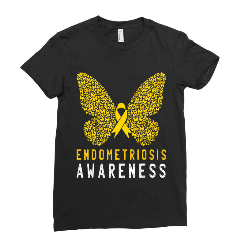 Butterfly Endometriosis Awareness Month Endo Support Ribbon Ladies Fitted T-Shirt by Kenlofu52 | Artistshot