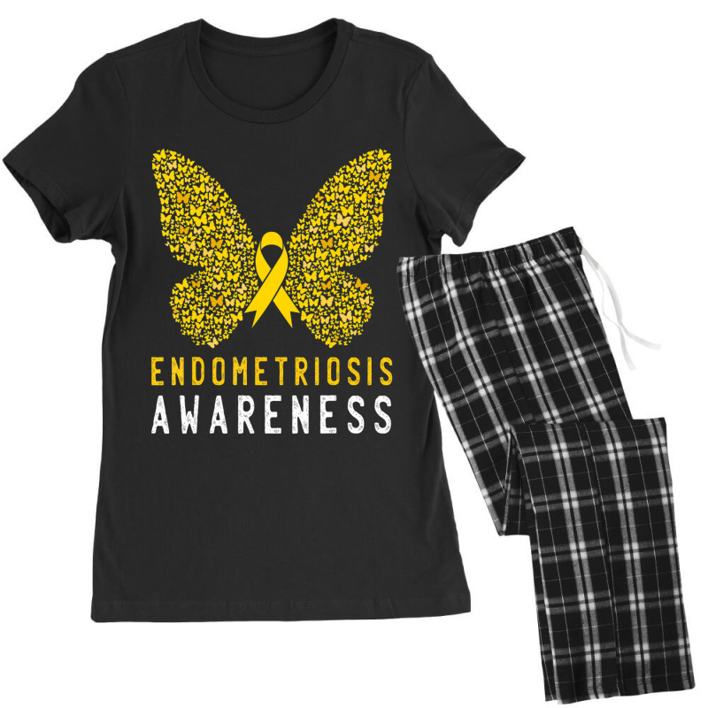 Butterfly Endometriosis Awareness Month Endo Support Ribbon Women's Pajamas Set by Kenlofu52 | Artistshot