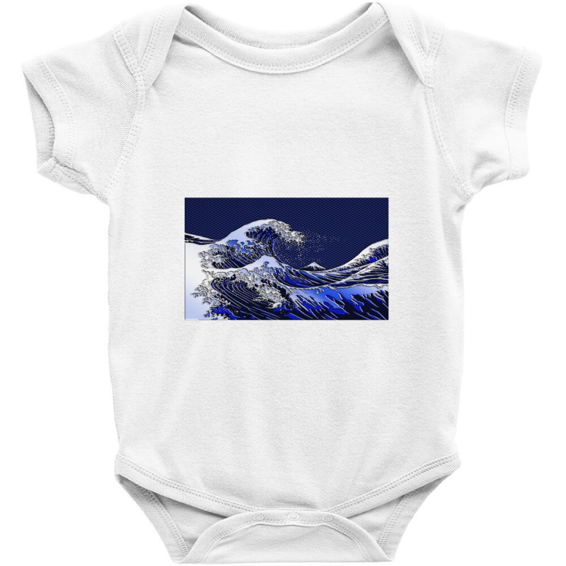 Hokusai Wave Carbon Fiber Styles Baby Bodysuit | Artistshot