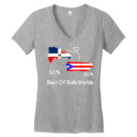 Half Puerto Rican Half Dominican Flag Map Combined Pr Rd T Shirt Women's V-neck T-shirt | Artistshot