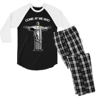 Come At Me Bro Funny Jesus Men's 3/4 Sleeve Pajama Set | Artistshot