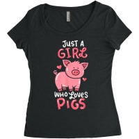 Pig Piglet Hog Farm Animal Funny Gift Women's Triblend Scoop T-shirt | Artistshot