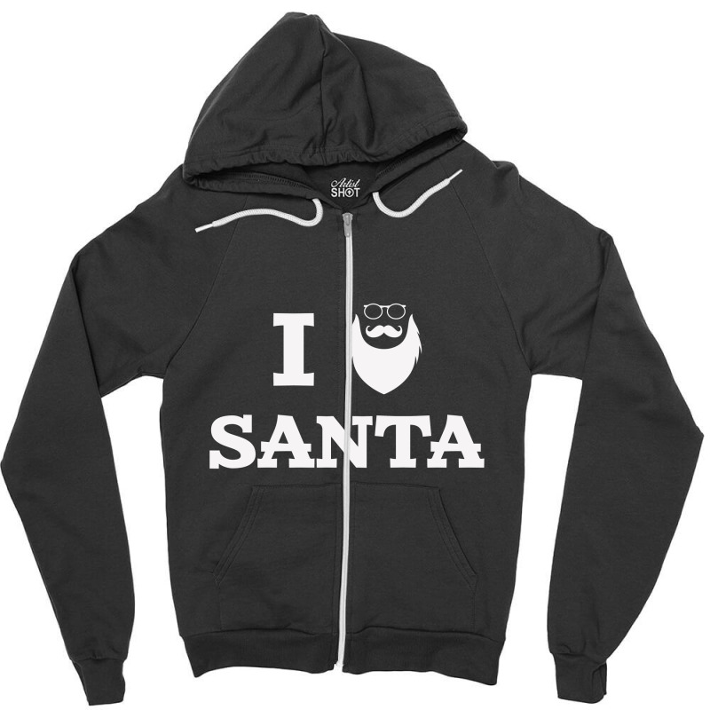 I Love Santa Claus Zipper Hoodie | Artistshot