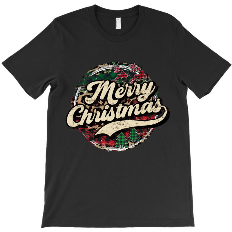 Leopard Plaid, Retro Leopard Plaid, Retro Leopard Plaid Merry Christma T-shirt | Artistshot