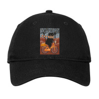 Black Cat Autumn Bicycle Ride Adjustable Cap | Artistshot