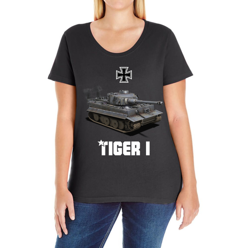 Tiger I German Heavy Tank Ww2 Military Panzerkampfwagen Pullover Hoodi Ladies Curvy T-Shirt by cm-arts | Artistshot