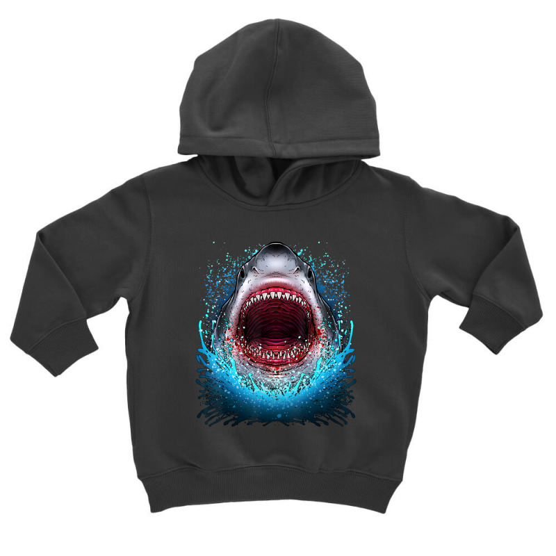 Great White Shark Open Mouth Teeth Beach Ocean Animal Toddler Hoodie by Kanmopsuk45 | Artistshot