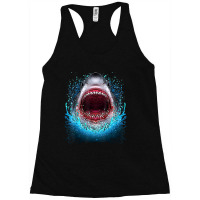 Great White Shark Open Mouth Teeth Beach Ocean Animal Racerback Tank | Artistshot