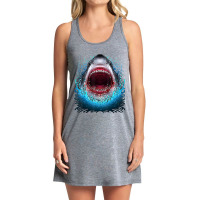 Great White Shark Open Mouth Teeth Beach Ocean Animal Tank Dress | Artistshot