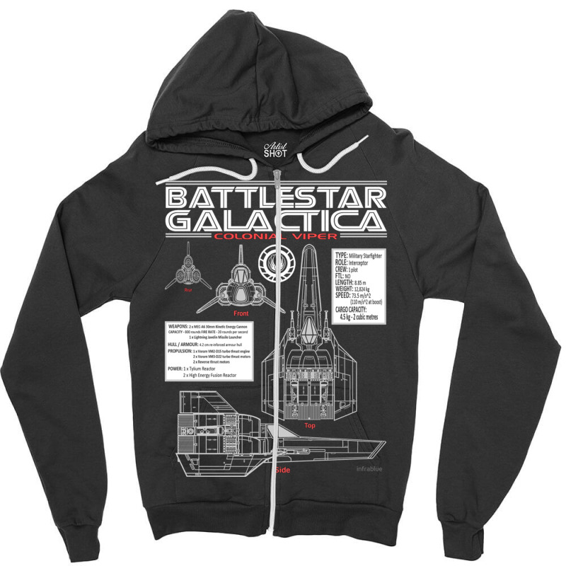 Battlestar Galactica Colonial Viper Zipper Hoodie by cm-arts | Artistshot