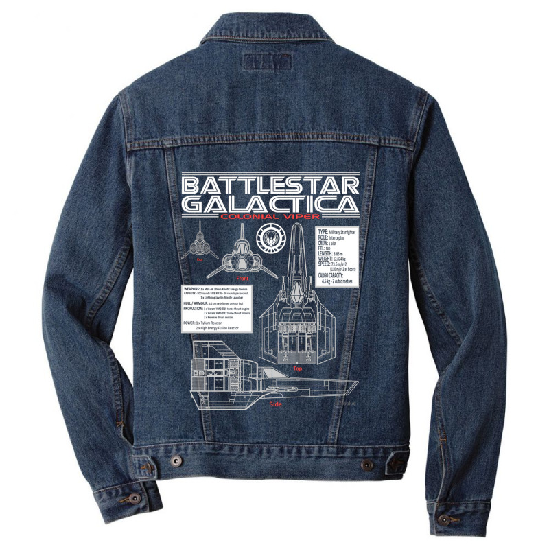 Battlestar Galactica Colonial Viper Men Denim Jacket by cm-arts | Artistshot