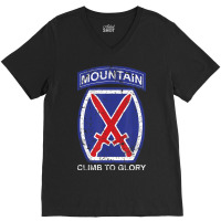 10th Mountain Division Climb To Glory 20324 V-neck Tee | Artistshot