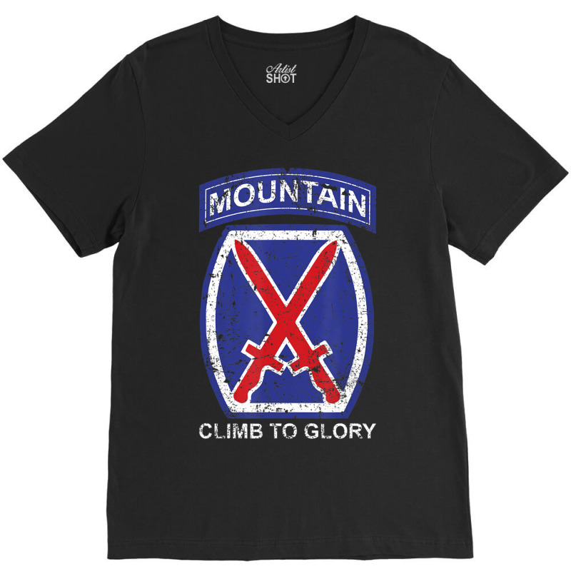 10th Mountain Division Climb To Glory 20324 V-Neck Tee by cm-arts | Artistshot