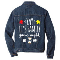 Celebrate Family Game Night Board Games Card Games Men Denim Jacket | Artistshot