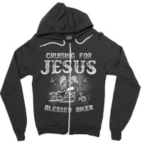 Cruising For Jesus Blessed Biker Zipper Hoodie | Artistshot