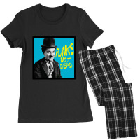 Punks Not Dead Charlie Chaplin Typographic Illustration 1 Women's Pajamas Set | Artistshot