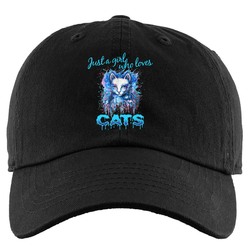 Cute 'just A Girl Who Loves Cats' Tee, Splash Art Cat Lover Kids Cap by thangdinhsinhelf | Artistshot