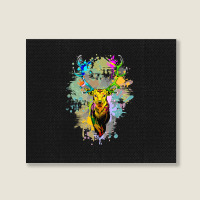 Deer Popart Dripping Paint, Deer Pop Art, Dripping Paint, Deer Drippin Landscape Canvas Print | Artistshot