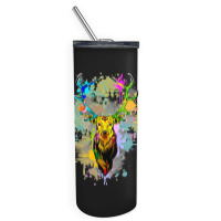 Deer Popart Dripping Paint, Deer Pop Art, Dripping Paint, Deer Drippin Skinny Tumbler | Artistshot