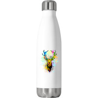 Deer Popart Dripping Paint, Deer Pop Art, Dripping Paint, Deer Drippin Stainless Steel Water Bottle | Artistshot