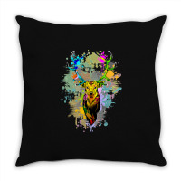 Deer Popart Dripping Paint, Deer Pop Art, Dripping Paint, Deer Drippin Throw Pillow | Artistshot