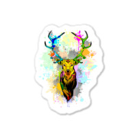 Deer Popart Dripping Paint, Deer Pop Art, Dripping Paint, Deer Drippin Sticker | Artistshot