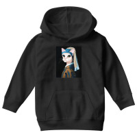 The Cat With The Pearl Earring Youth Hoodie | Artistshot