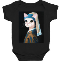 The Cat With The Pearl Earring Baby Bodysuit | Artistshot