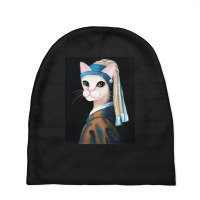 The Cat With The Pearl Earring Baby Beanies | Artistshot