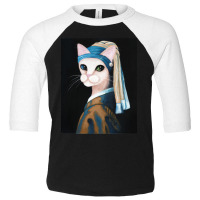 The Cat With The Pearl Earring Toddler 3/4 Sleeve Tee | Artistshot