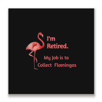 Lawn Pink Flamingo Retiremen Animal Lover Metal Print Square | Artistshot