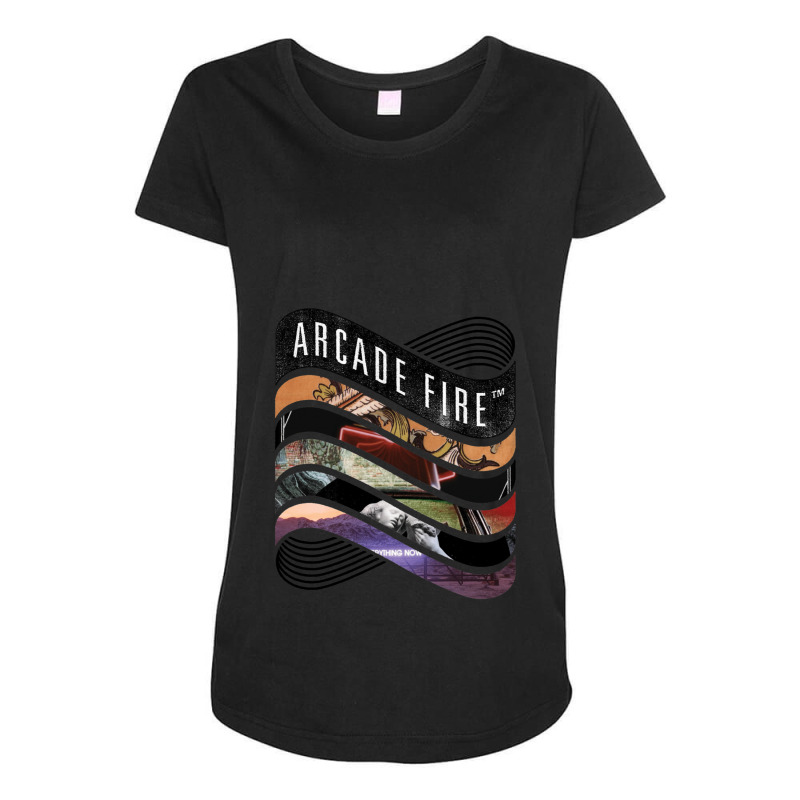 Arcade Fire Discography Maternity Scoop Neck T-shirt by IsabellaPerry | Artistshot