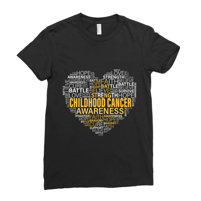 Childhood Cancer Awareness Hope Support Strong Warrior Ladies Fitted T-Shirt by Kenlofu52 | Artistshot