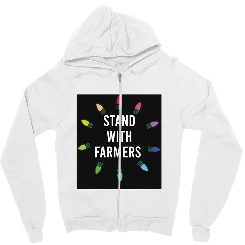 Stand With Farmers, Happy Christmas Zipper Hoodie | Artistshot