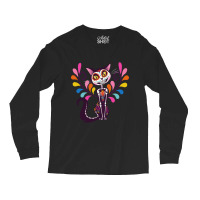 The Day Of The Dead Colored Cat Long Sleeve Shirts | Artistshot