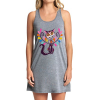 The Day Of The Dead Colored Cat Tank Dress | Artistshot