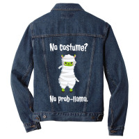 No Costume No Prob Llama Funny Halloween Costume Sweatshirt Men Denim Jacket | Artistshot