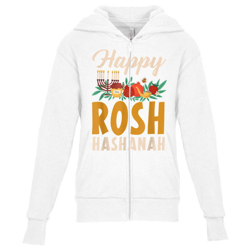 Happy Rosh Hashanah Shofar Jews Holiday Jewish New Year T Shirt Youth Zipper Hoodie | Artistshot