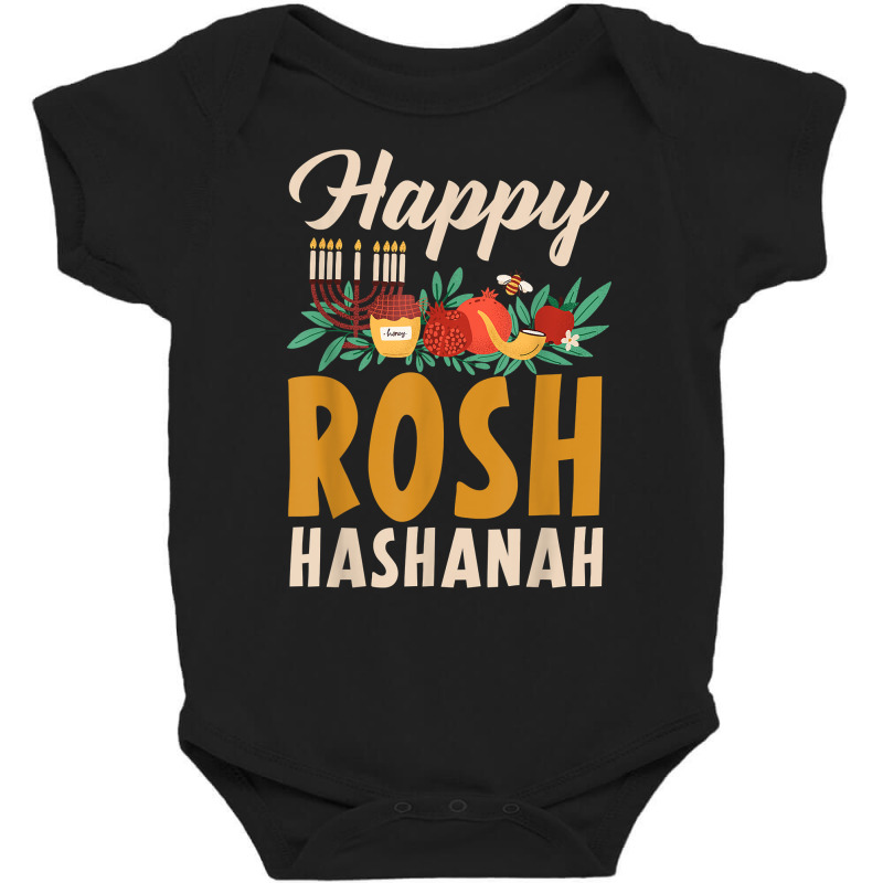 Happy Rosh Hashanah Shofar Jews Holiday Jewish New Year T Shirt Baby Bodysuit | Artistshot