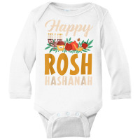 Happy Rosh Hashanah Shofar Jews Holiday Jewish New Year T Shirt Long Sleeve Baby Bodysuit | Artistshot