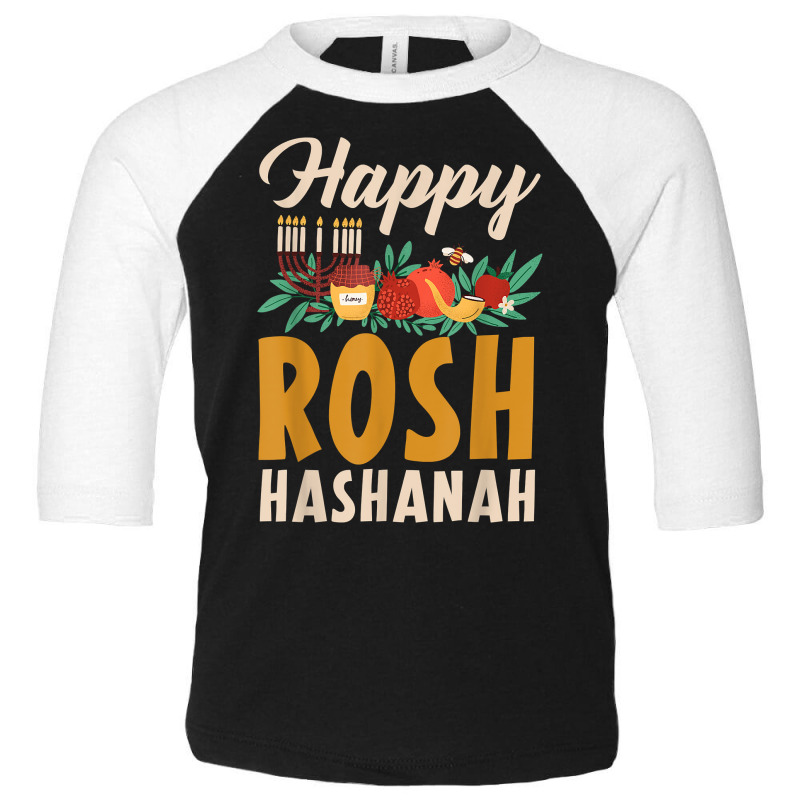 Happy Rosh Hashanah Shofar Jews Holiday Jewish New Year T Shirt Toddler 3/4 Sleeve Tee | Artistshot