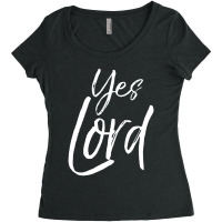 Cute Christian Praise & Worship Gift Amen Yes Lord Women's Triblend Scoop T-shirt | Artistshot