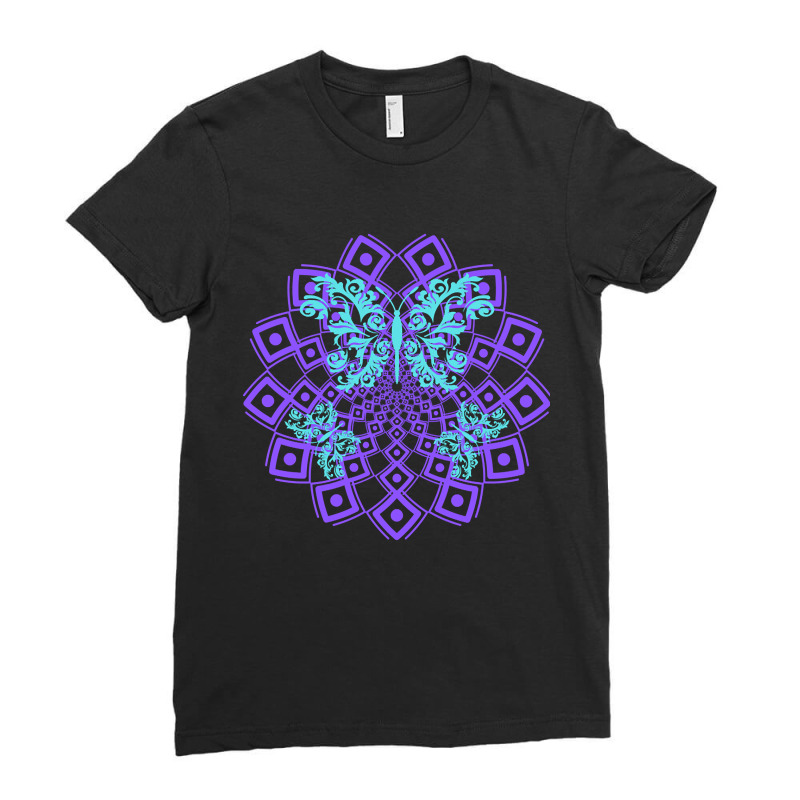 Butterfly Mandala Pattern, Butterfly Mandala, Butterfly Mandala Lover, Ladies Fitted T-Shirt by SHOPTTTTR5 | Artistshot