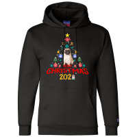 Pug Dog Merry Christmas Tree 2021 Vaccination Pug Costume Dog Lover 78 Champion Hoodie | Artistshot